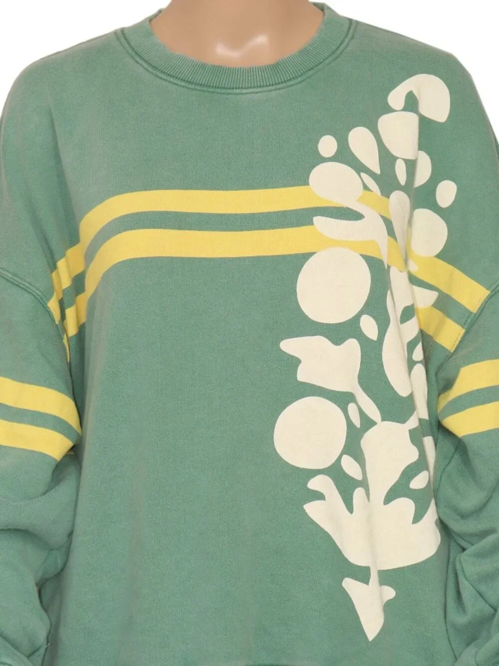 Free People All Star Buti Logo Pullover Graphic Ribbed Crew Neck Printed Top S